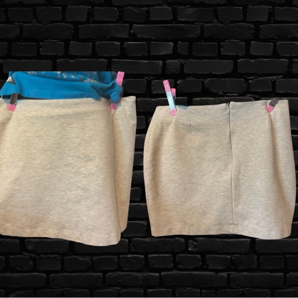 Grey & Cream mini cotton Skirt
